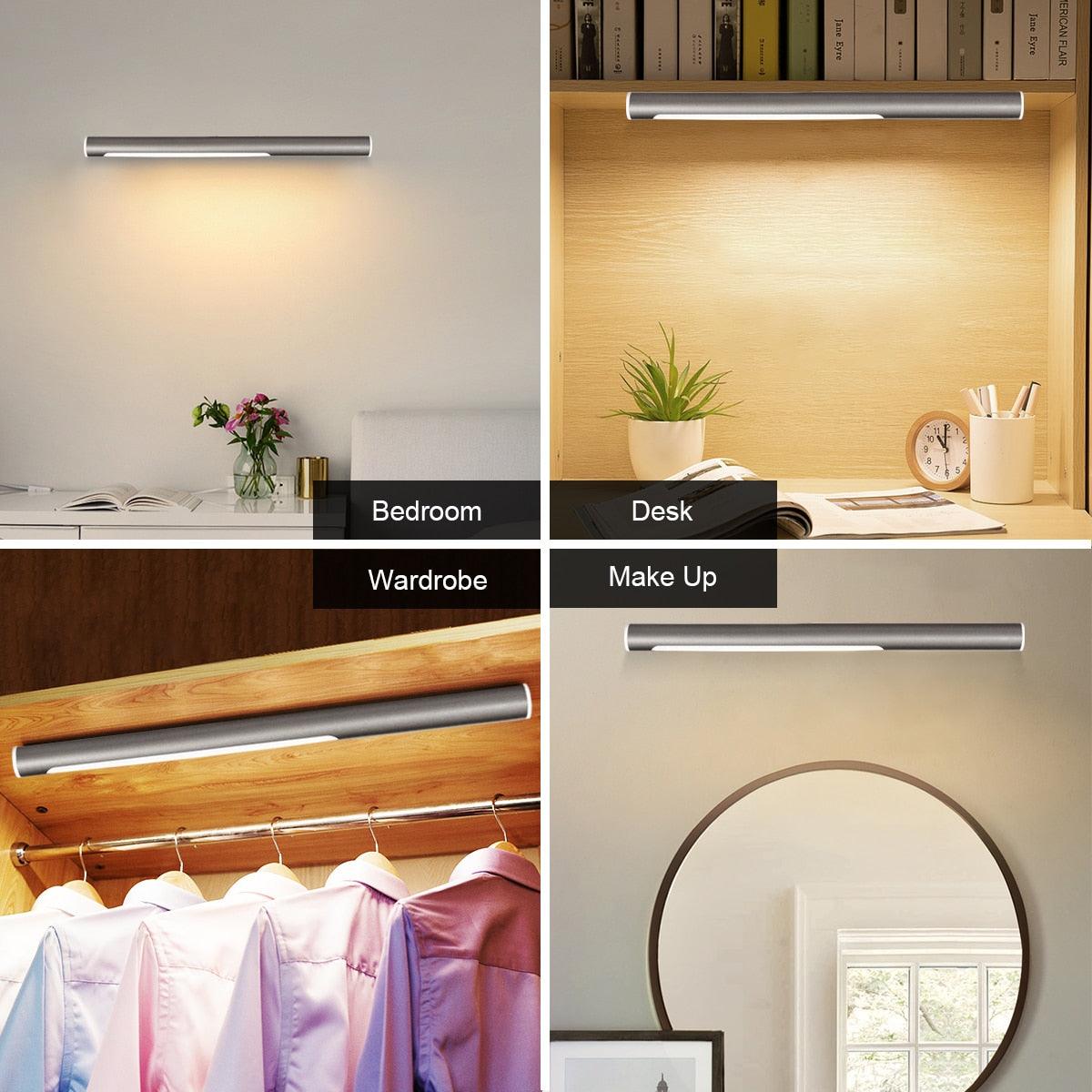 40 LED Closet Light Portable USB Rechargeable Wardrobe Lamp Waterproof Gray (LL6)(LL4)(1U58)