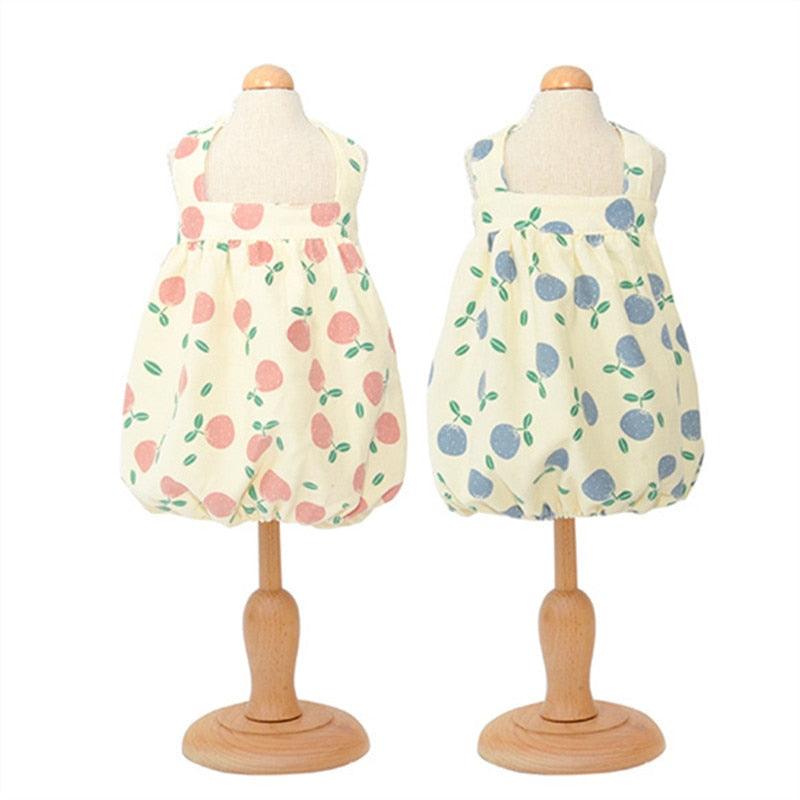 Cotton Dog Jumpsuit - Hat Cap Puppy Small Dog Clothes- Yorkshire Pomeranian Clothing Overalls (W5)(W7)
