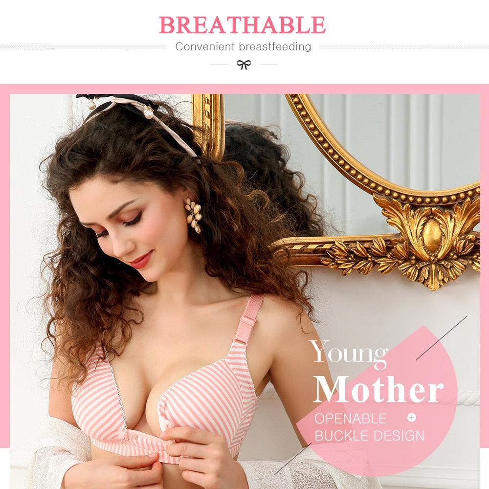 Amazing Cotton Opening Maternity Nursing Bra - Pregnancy Breast Feeding Bras - Underwear Clothing (3Z2)
