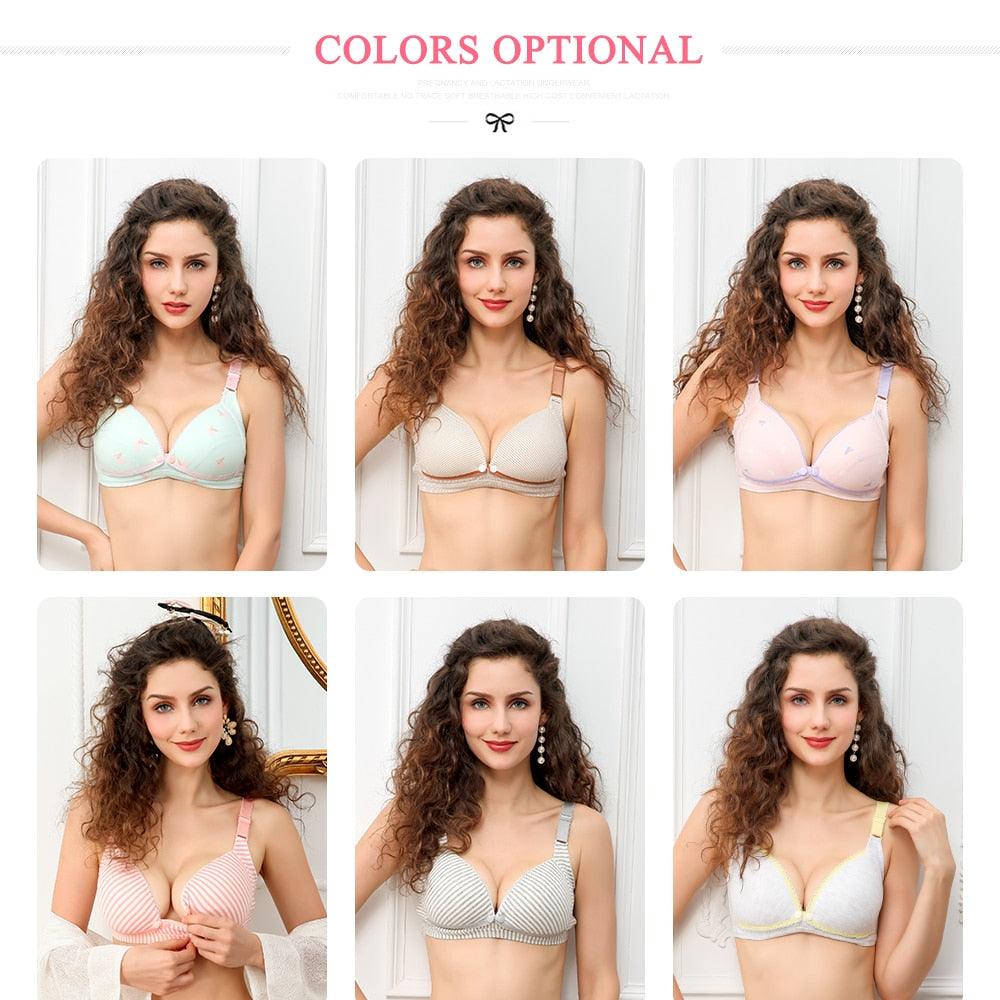 Amazing Cotton Opening Maternity Nursing Bra - Pregnancy Breast Feeding Bras - Underwear Clothing (3Z2)