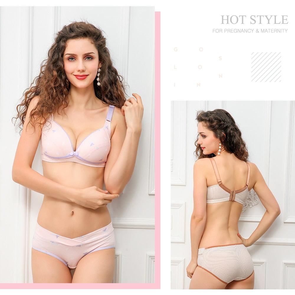 Amazing Cotton Opening Maternity Nursing Bra - Pregnancy Breast Feeding Bras - Underwear Clothing (3Z2)