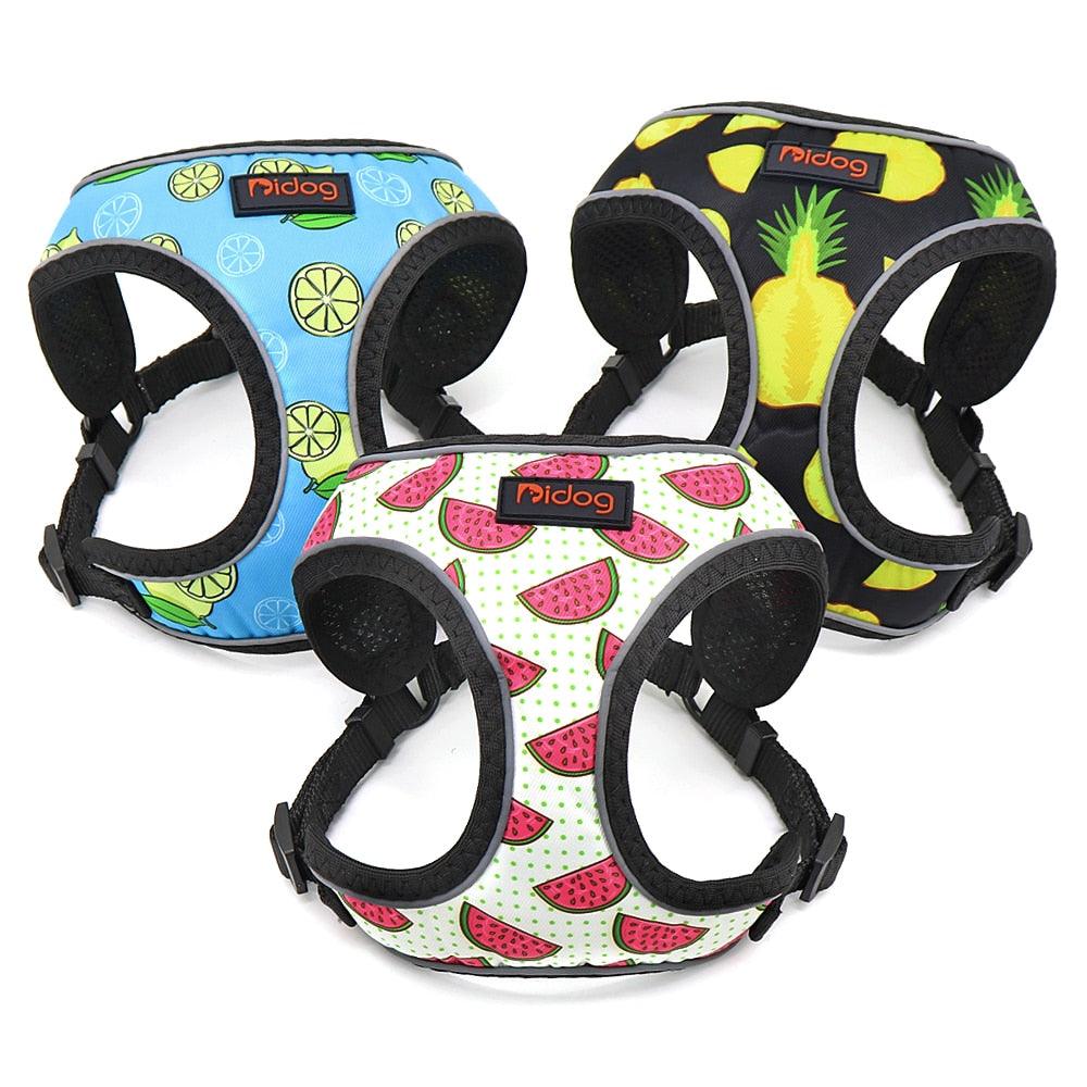 Cute Adjustable Dog Harness Leash Set - Reflective Mesh Puppy Vest Nylon Pet Walking Leash Lead For Small Medium Dogs (2W1)(3W1)