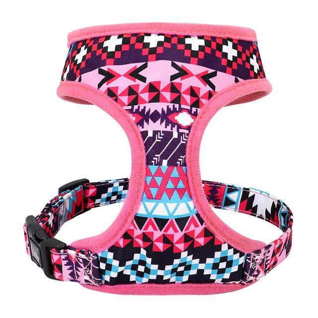 Cute Puppy Cat Harness Adjustable Printed Pet Harness Vest For Small Medium Dogs (3W1)(F70)