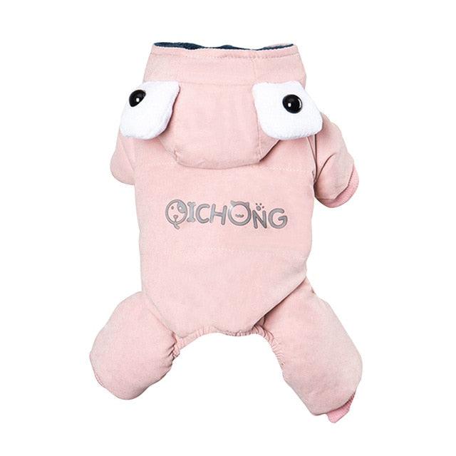 Cute Winter Dog Clothes - Warm Overalls - Dogs Teddy Chihuahua Jumpsuit Fleece Hoodies With Big (2U69)