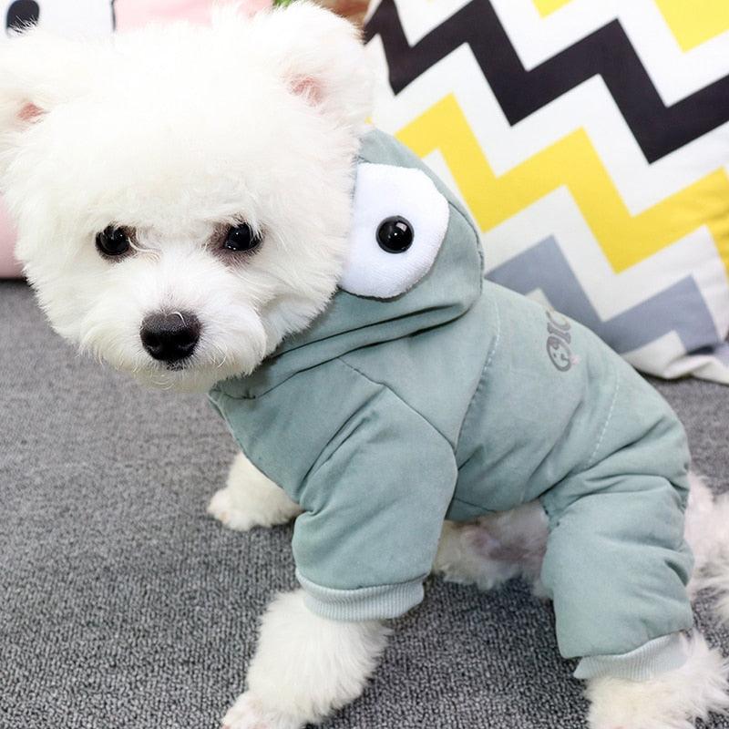 Cute Winter Dog Clothes - Warm Overalls - Dogs Teddy Chihuahua Jumpsuit Fleece Hoodies With Big (2U69)