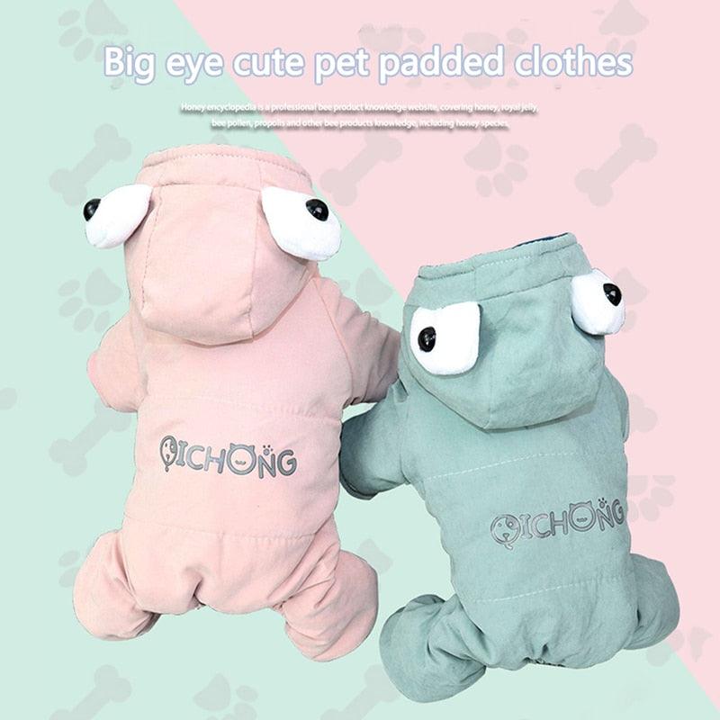 Cute Winter Dog Clothes - Warm Overalls - Dogs Teddy Chihuahua Jumpsuit Fleece Hoodies With Big (2U69)