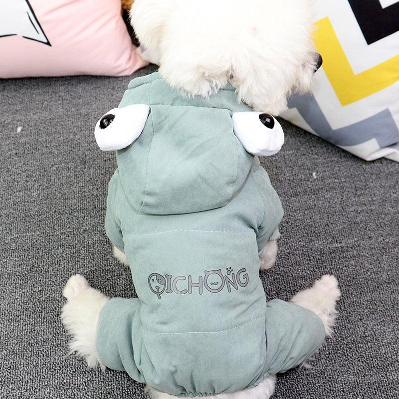 Cute Winter Dog Clothes - Warm Overalls - Dogs Teddy Chihuahua Jumpsuit Fleece Hoodies With Big (2U69)