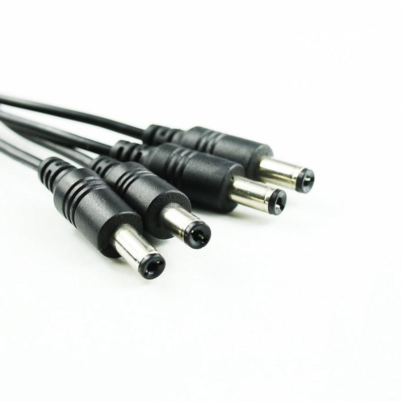DC Power 4 Way Power Splitter Cable 1 Male to 4 Female Cable for Security CCTV Dome Camera Bullet Camera 5.5 X2.1mm Power Cable (MC8)