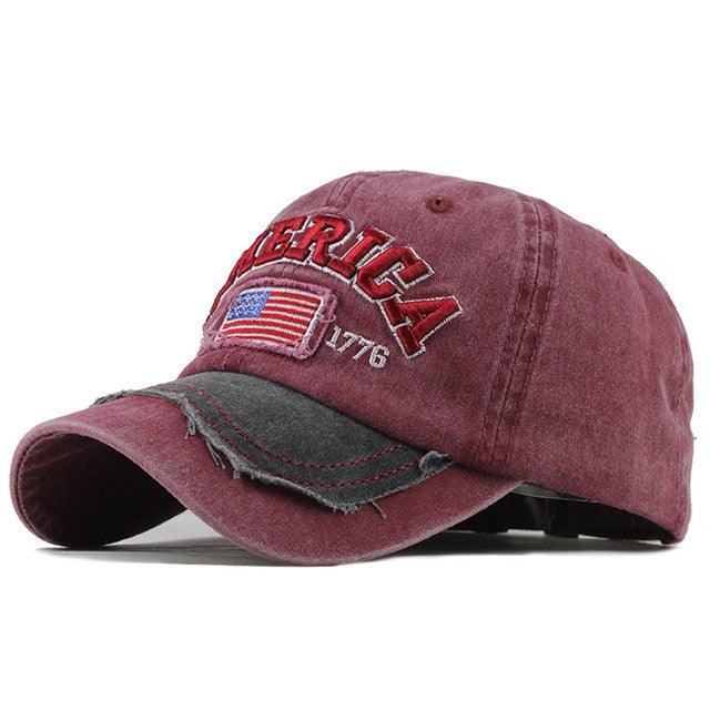 overs Cap - Baseball Cap - Men's Caps Letter Washed Cotton Vintage (2U102)