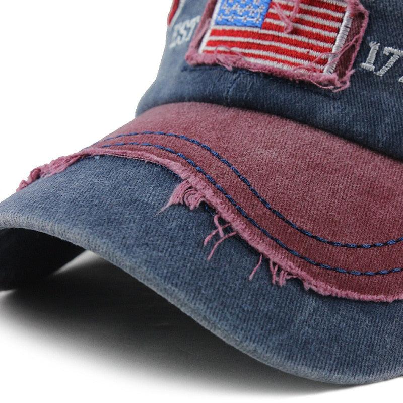 overs Cap - Baseball Cap - Men's Caps Letter Washed Cotton Vintage (2U102)