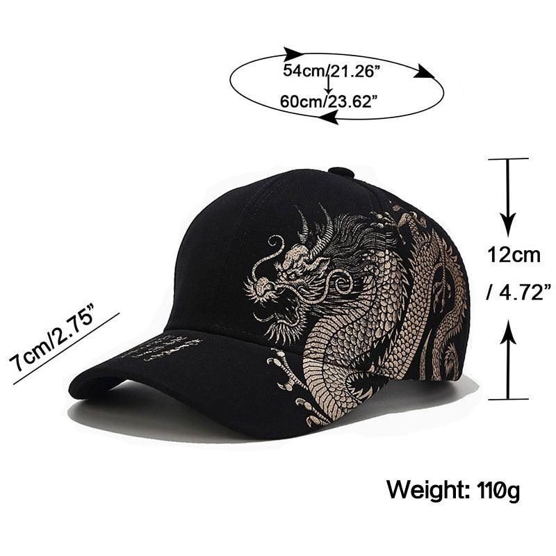 New Design Style Dragon Design Pattern Baseball Cap - 100% Cotton Outdoor Caps (2U102)