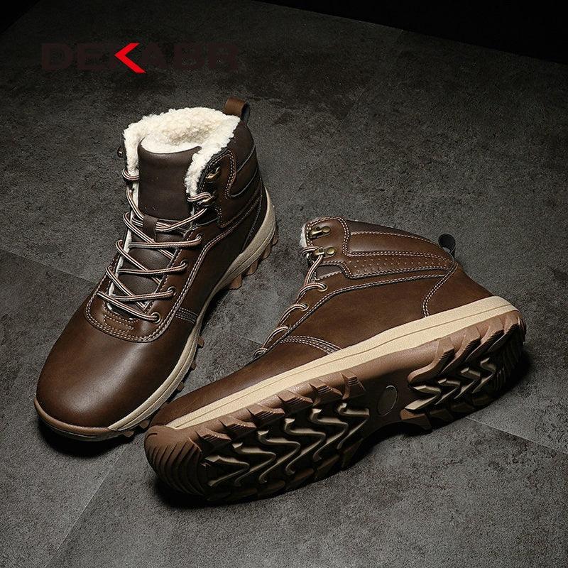 Winter Genuine Leather Ankle Men's Boots - Fur Plush Warm Men Casual Boots (MSB4)(MSB5)(F16)(F13)