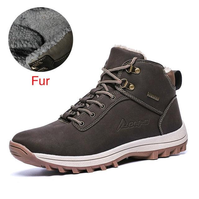 Winter Genuine Leather Ankle Men's Boots - Fur Plush Warm Men Casual Boots (MSB4)(MSB5)(F16)(F13)