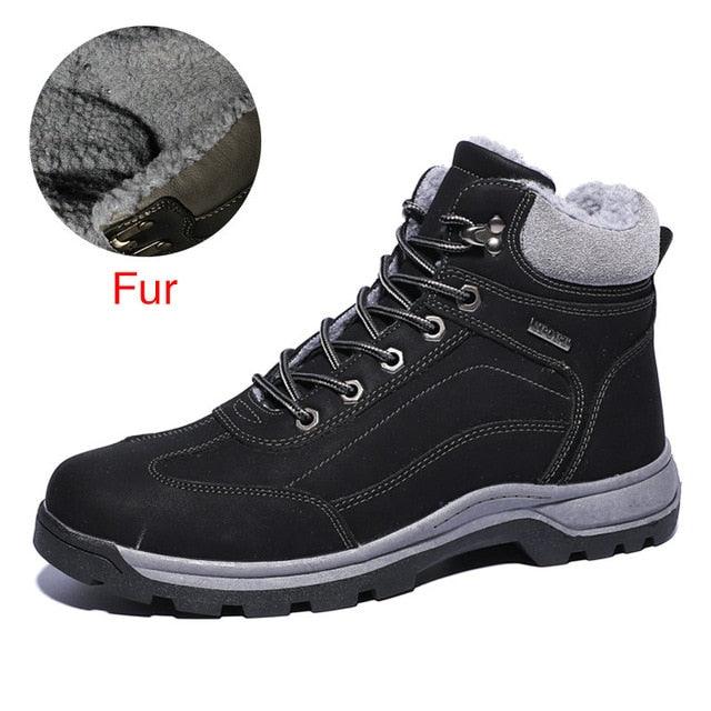 Winter Genuine Leather Ankle Men's Boots - Fur Plush Warm Men Casual Boots (MSB4)(MSB5)(F16)(F13)