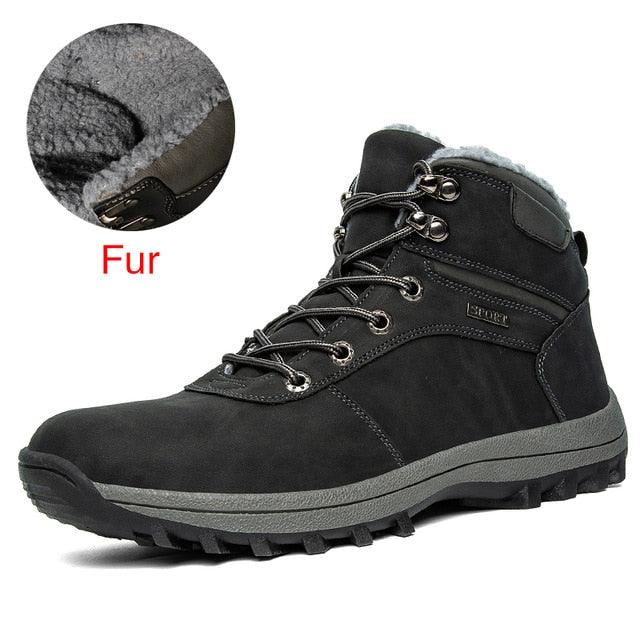 Winter Genuine Leather Ankle Men's Boots - Fur Plush Warm Men Casual Boots (MSB4)(MSB5)(F16)(F13)