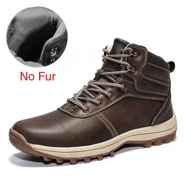 Winter Genuine Leather Ankle Men's Boots - Fur Plush Warm Men Casual Boots (MSB4)(MSB5)(F16)(F13)