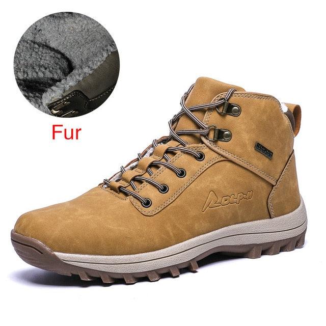 Winter Genuine Leather Ankle Men's Boots - Fur Plush Warm Men Casual Boots (MSB4)(MSB5)(F16)(F13)