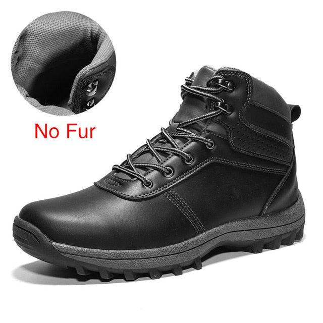 Winter Genuine Leather Ankle Men's Boots - Fur Plush Warm Men Casual Boots (MSB4)(MSB5)(F16)(F13)