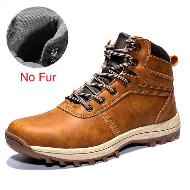 Winter Genuine Leather Ankle Men's Boots - Fur Plush Warm Men Casual Boots (MSB4)(MSB5)(F16)(F13)