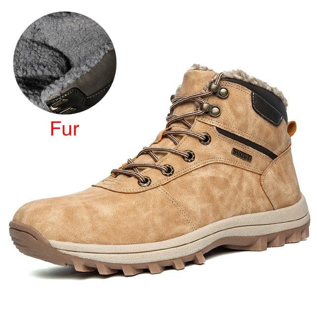Winter Genuine Leather Ankle Men's Boots - Fur Plush Warm Men Casual Boots (MSB4)(MSB5)(F16)(F13)
