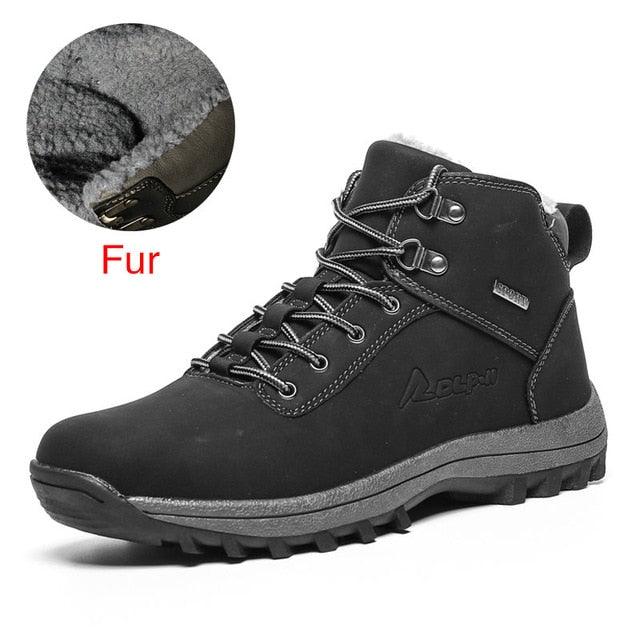 Winter Genuine Leather Ankle Men's Boots - Fur Plush Warm Men Casual Boots (MSB4)(MSB5)(F16)(F13)