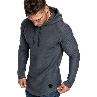 Fashion Men's Hoodies - Men Solid Color Slim Sweatshirt Sportswear (TM5)(F100)