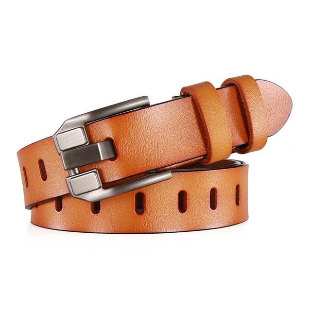 Women's Belt - Genuine Leather Belts - Luxury Retro Strap Fashion High Quality Belt (D44)(4WH1)