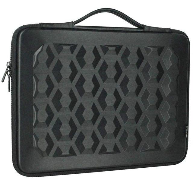10 13 14 15.6 Laptop Sleeve Bag Hard Shell PU Leather Portable Shockproof Waterproof Business Zipper Travel Case (CA4)(F52)