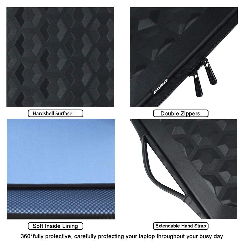 10 13 14 15.6 Laptop Sleeve Bag Hard Shell PU Leather Portable Shockproof Waterproof Business Zipper Travel Case (CA4)(F52)