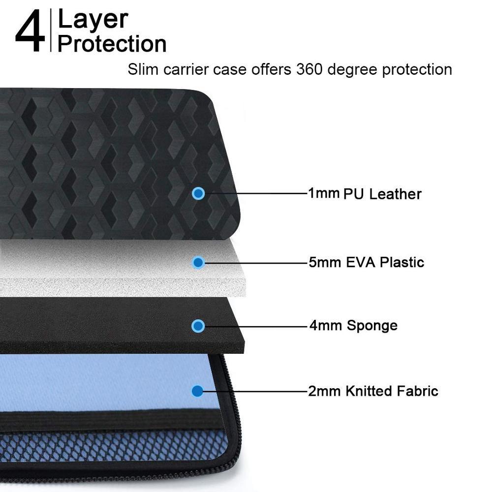 10 13 14 15.6 Laptop Sleeve Bag Hard Shell PU Leather Portable Shockproof Waterproof Business Zipper Travel Case (CA4)(F52)