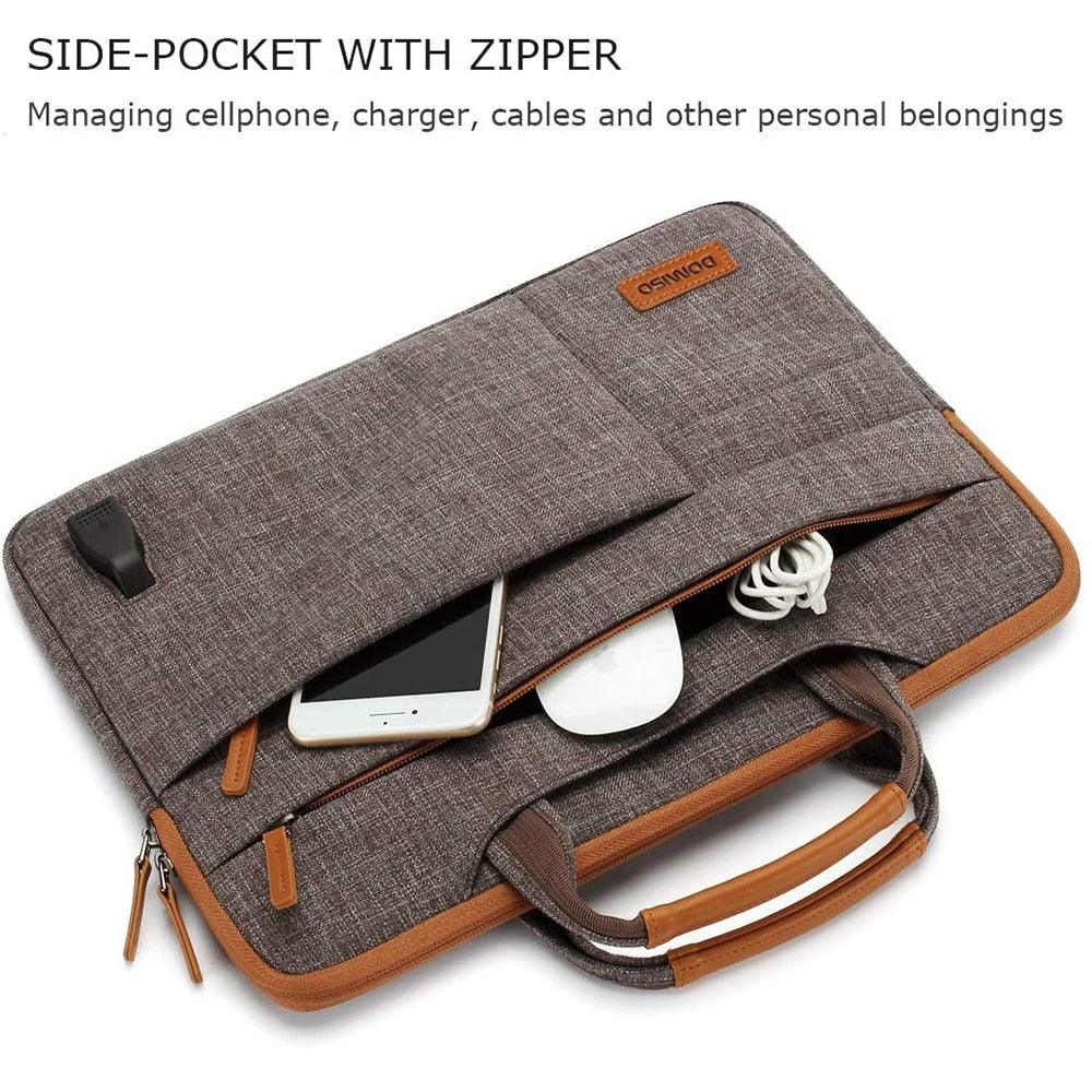 13 14 15.6 17.3 Inch Multi-Functional Laptop Sleeve Business Briefcase Messenger Bag with USB Charging Port Laptop Bag (CA4)(F52)