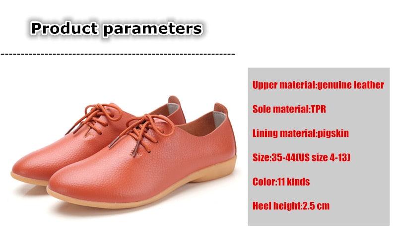 Trending Women Flat Shoes - Spring Fashion Genuine Leather Lace Up Shoes (FS)