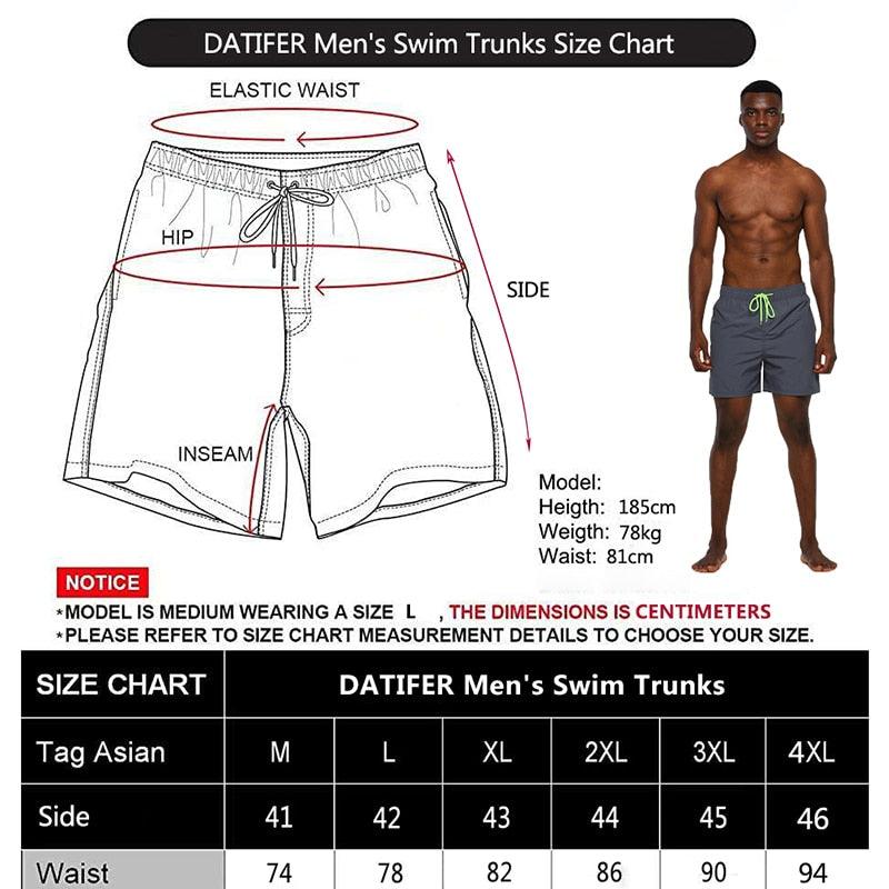 Beach Short Summer Swim Trunks - Surf Swimwear Athletic Running Short (TG5)(F9)