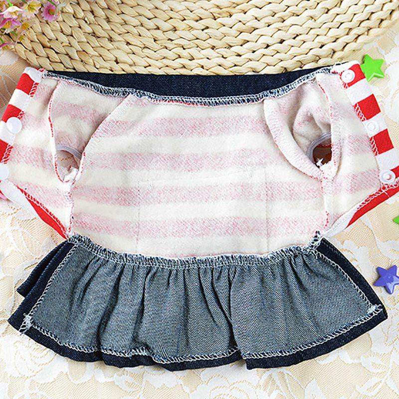 Denim Dog Dress Striped Cat Dog Bib Winter Autumn Cowboy Clothes For Pet (2U75)