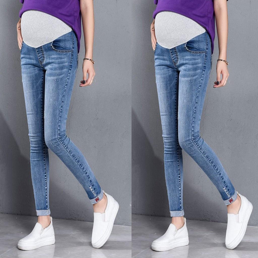 Gorgeous Maternity Long Pregnant Women Jeans - Clothing Pregnancy - Cotton Clothes Short Belly (2U4)