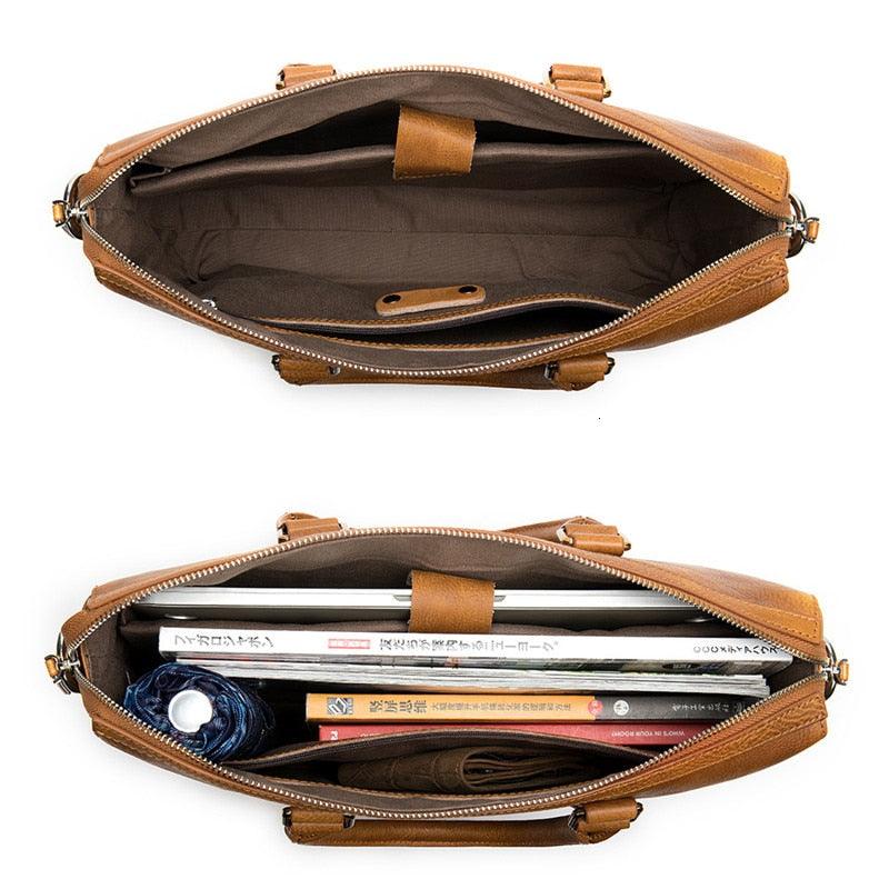 Designer Men's Briefcases - Cow Leather Shoulder Bags - Vintage Crossbody Bags (D78)(LT4)