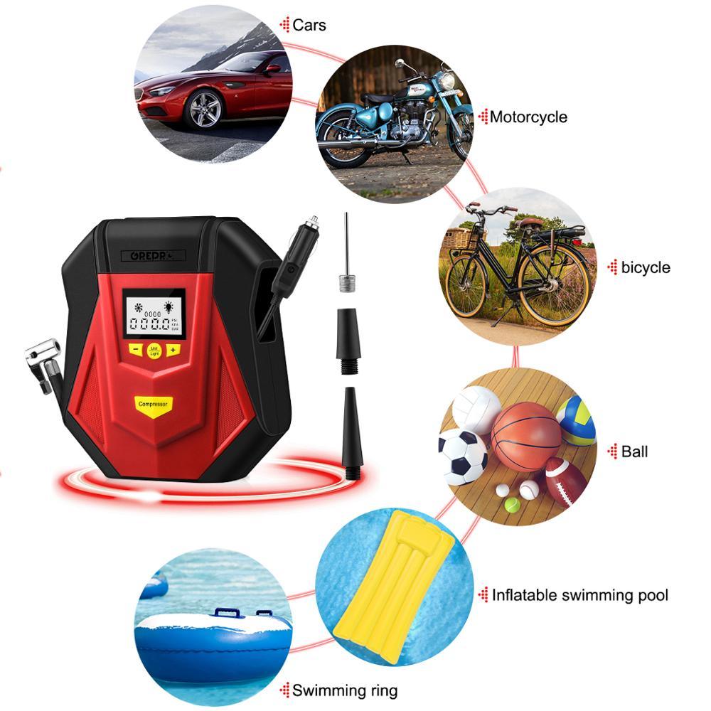Digital Tire Inflator Portable Air Compressor with LCD Display (CT6)(3U60)