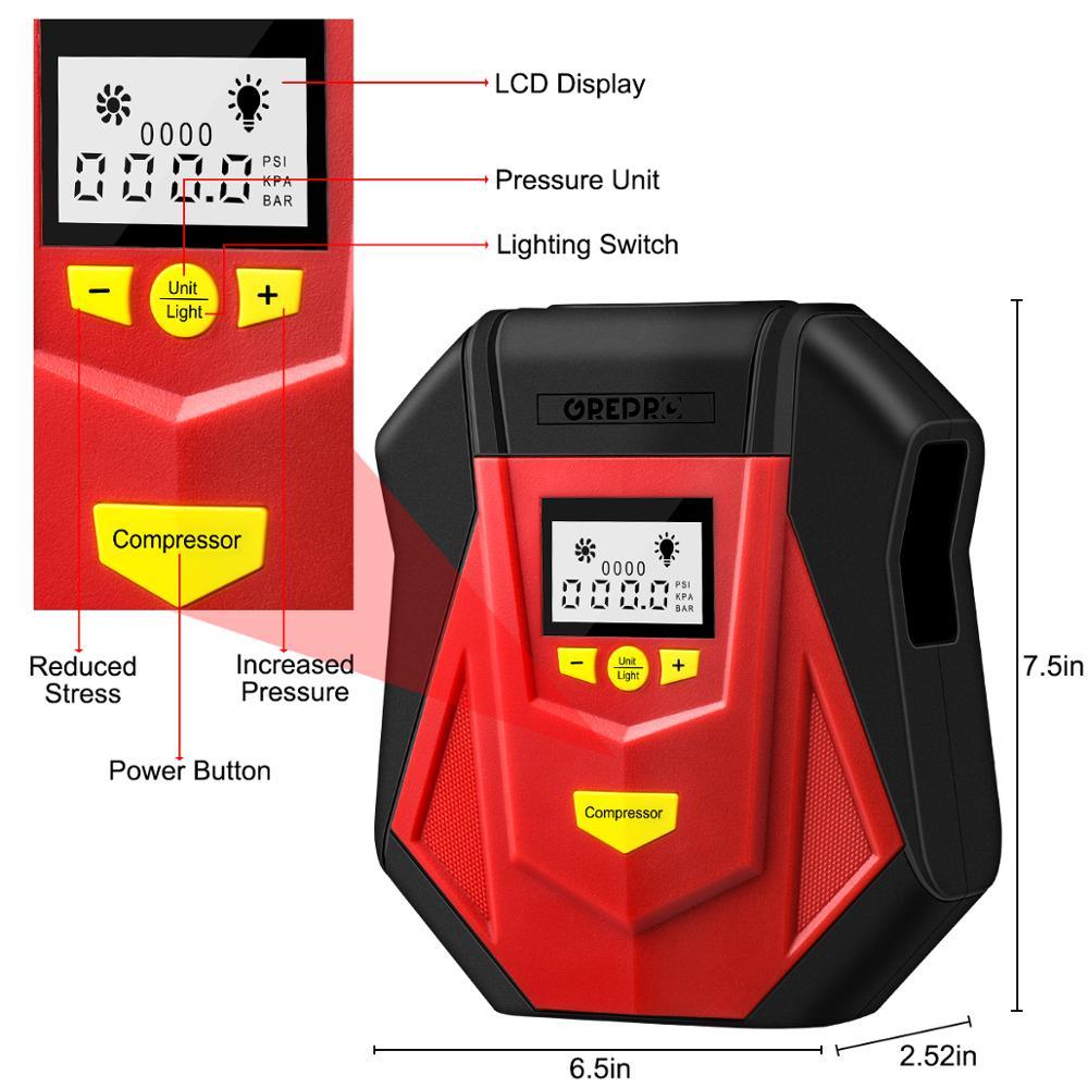 Digital Tire Inflator Portable Tire Pumps with LCD Display Auto Shut Off Air Compressor (D60)(CT6)(3U60)