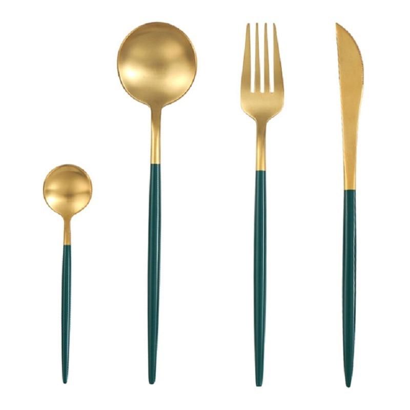 Dinnerware Set Stainless Steel Cutlery Set Fork Steak Knife Set Coffee Spoon Teaspoon Flatware (AK6)(F61)