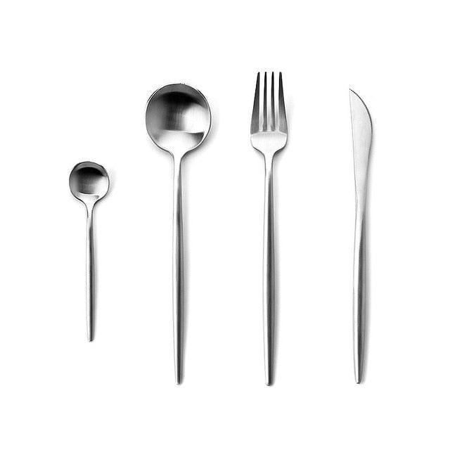 Dinnerware Set 304 Stainless Steel Cutlery Set - Steak Knife Fork Set Coffee Spoon Teaspoon Flatware (AK6)(F61)