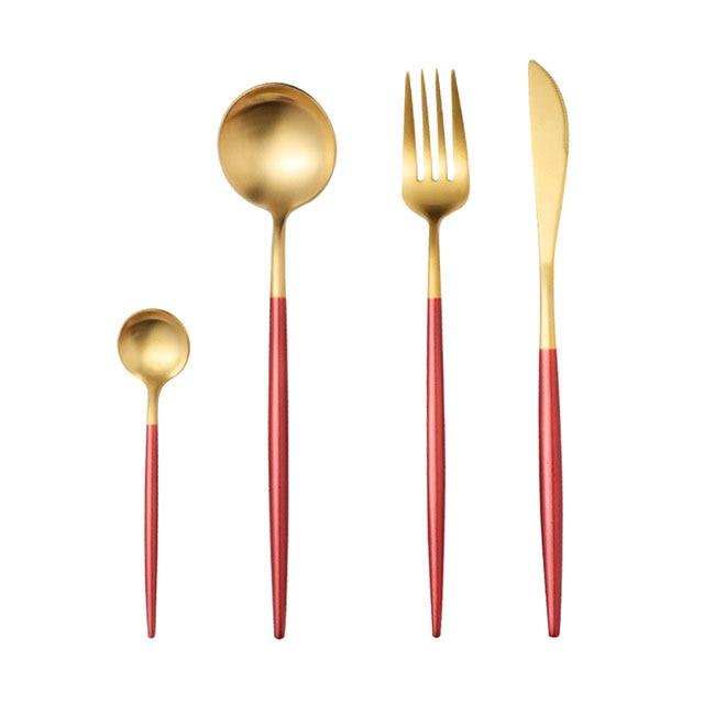 Dinnerware Set 304 Stainless Steel Cutlery Set - Steak Knife Fork Set Coffee Spoon Teaspoon Flatware (AK6)(F61)