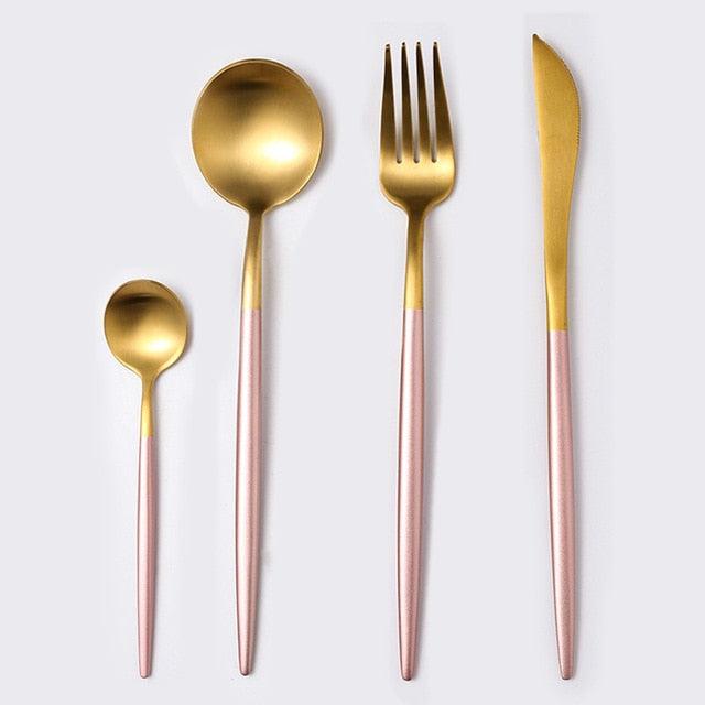 Dinnerware Set 304 Stainless Steel Cutlery Set - Steak Knife Fork Set Coffee Spoon Teaspoon Flatware (AK6)(F61)