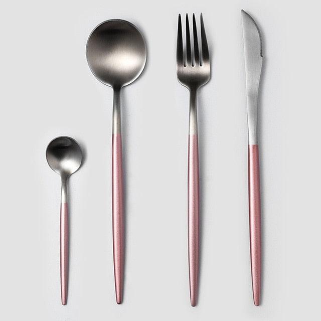 Dinnerware Set 304 Stainless Steel Cutlery Set - Steak Knife Fork Set Coffee Spoon Teaspoon Flatware (AK6)(F61)