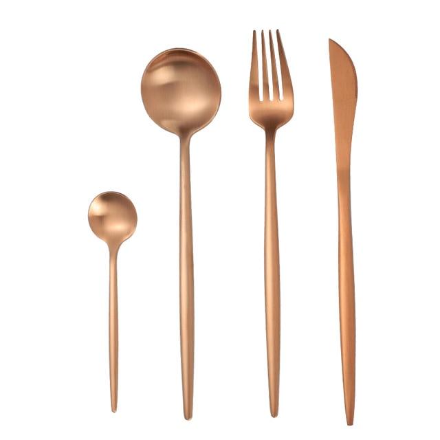 Dinnerware Set 304 Stainless Steel Cutlery Set - Steak Knife Fork Set Coffee Spoon Teaspoon Flatware (AK6)(F61)
