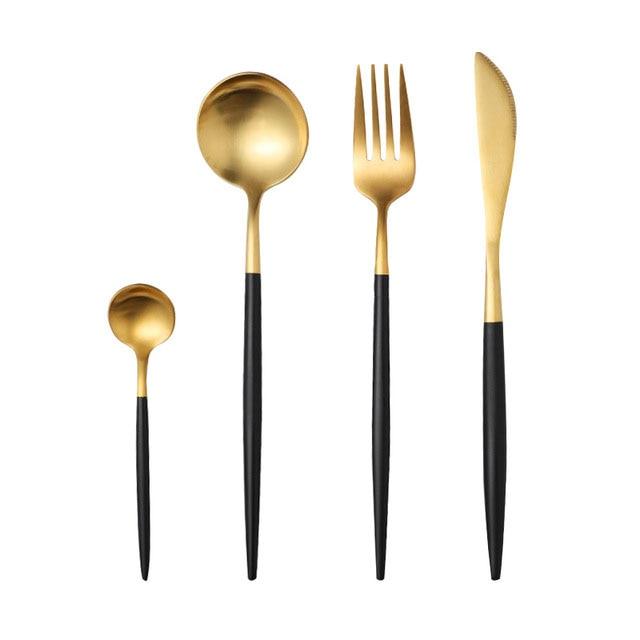 Dinnerware Set 304 Stainless Steel Cutlery Set - Steak Knife Fork Set Coffee Spoon Teaspoon Flatware (AK6)(F61)