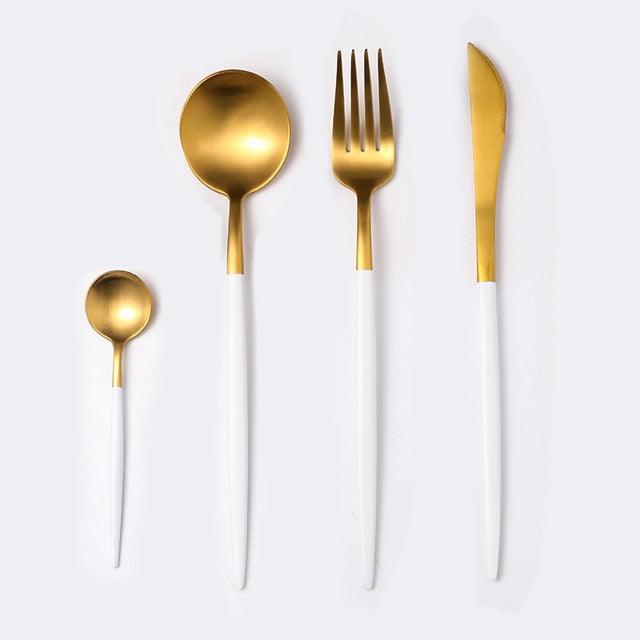Dinnerware Set 304 Stainless Steel Cutlery Set - Steak Knife Fork Set Coffee Spoon Teaspoon Flatware (AK6)(F61)
