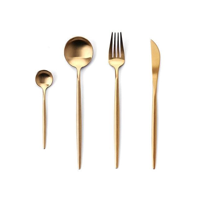 Dinnerware Set 304 Stainless Steel Cutlery Set - Steak Knife Fork Set Coffee Spoon Teaspoon Flatware (AK6)(F61)