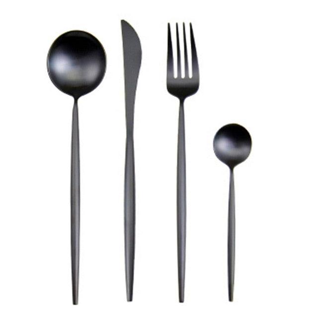 Dinnerware Set 304 Stainless Steel Cutlery Set - Steak Knife Fork Set Coffee Spoon Teaspoon Flatware (AK6)(F61)