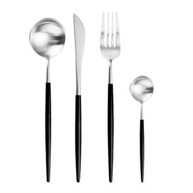 Dinnerware Set 304 Stainless Steel Cutlery Set - Steak Knife Fork Set Coffee Spoon Teaspoon Flatware (AK6)(F61)