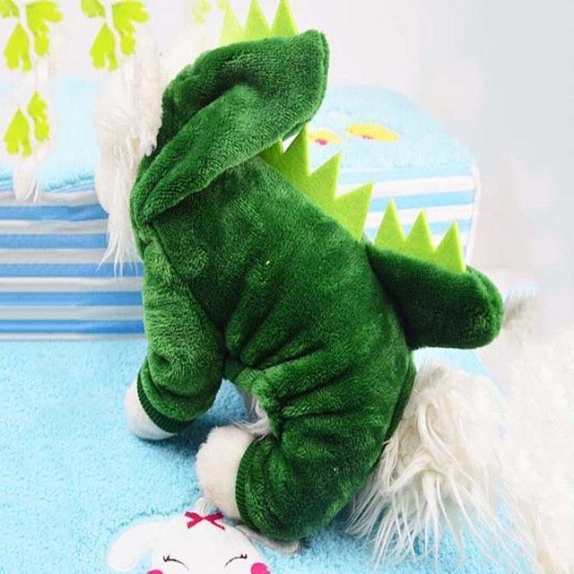 Great Dinosaur Coat Dog Clothes - Winter French Bulldog Jacket Cartoon Dog - Halloween Costume (D69)(W2)